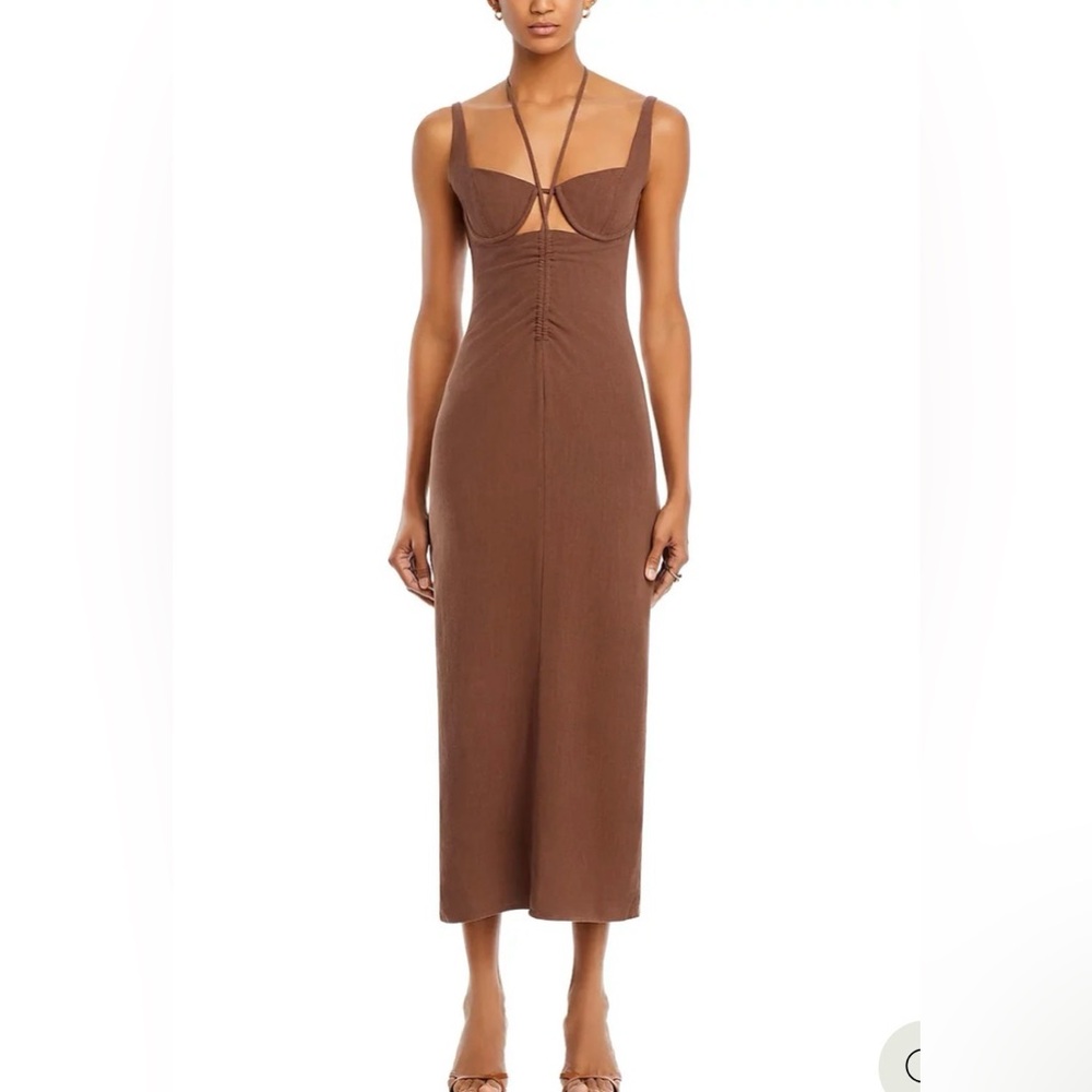 Chic Brown Midi Dress